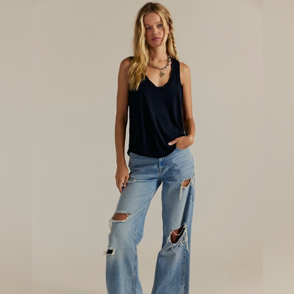 Free People Black Tank Top- Easy Peasy